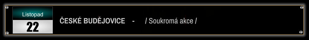 ČESKÉ BUDĚJOVICE    -      / Soukromá akce /     Listopad 22